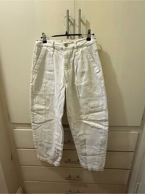 Agolde White Utility Cargo Jeans - Relaxed Fit